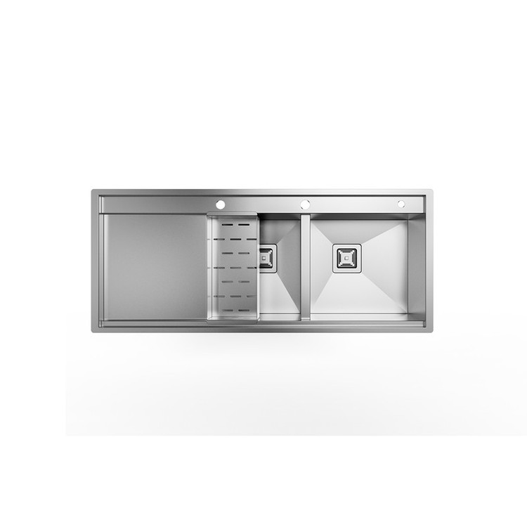 سینک ظرفشویی باکسی استیل توکار دو لگن کن مدل BCN 306
