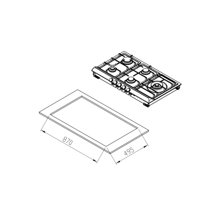 اجاق گاز پنج شعله استیل کن مدل ISD505R